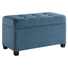 Kirkland's Home Cerulean Tufted Upholstered Storage Ottoman- Benches & Ottomans
