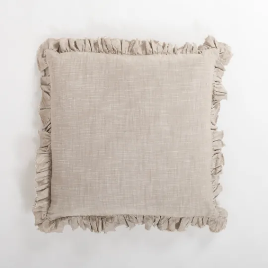 Kirkland's Home Chambray Ruffle Edge Pillow- Pillows