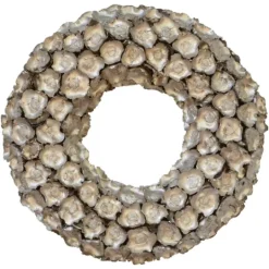 Kirkland's Home Champagne Dried Coco Flower Wreath, 20 In.- Wreaths