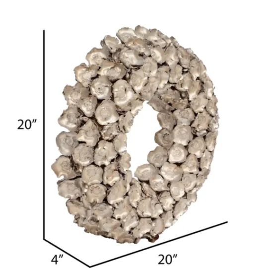 Kirkland's Home Champagne Dried Coco Flower Wreath, 20 In.- Wreaths