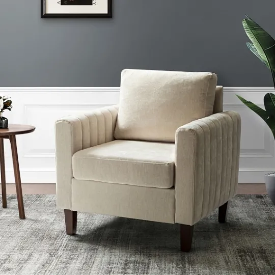 Kirkland's Home Channel Tufted Velvet Club Accent Chair- Accent Chairs
