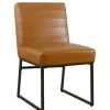 Kirkland's Home Channeled Carmel Leather Dining Chair- Dining Chairs
