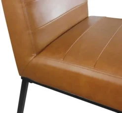 Kirkland's Home Channeled Carmel Leather Dining Chair- Dining Chairs