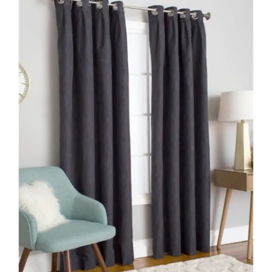 Kirkland's Home Charcoal Box Pleated Single Curtain Panel, 84 In.- Curtains & Drapes