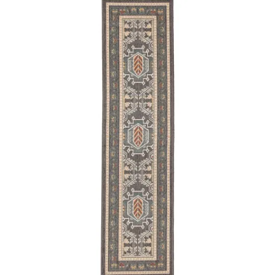Kirkland's Home Charcoal Diamond Nile Indoor/Outdoor Runner, 1X7- Outdoor Rugs