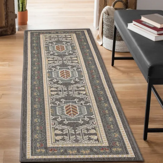 Kirkland's Home Charcoal Diamond Nile Indoor/Outdoor Runner, 1X7- Outdoor Rugs