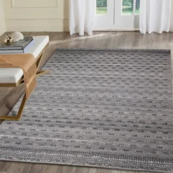 Kirkland's Home Charcoal Embellished Outdoor Area Rug, 5X8- Outdoor Rugs