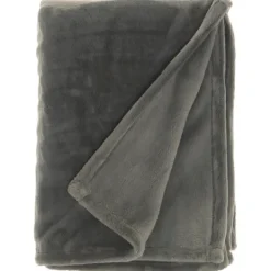 Kirkland's Home Charcoal Faux Sheared Mink Throw- Blankets & Throws