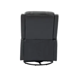 Kirkland's Home Charcoal Genuine Leather Swivel Recliner- Accent Chairs
