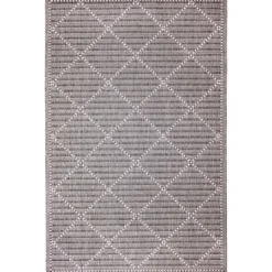 Kirkland's Home Charcoal Geo Lattice Outdoor Area Rug, 7X9- Outdoor Rugs