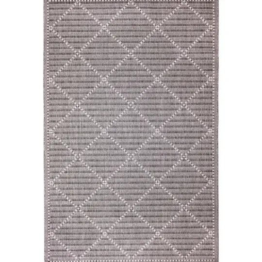 Kirkland's Home Charcoal Geo Lattice Outdoor Area Rug, 7X9- Outdoor Rugs