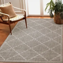Kirkland's Home Charcoal Geo Lattice Outdoor Area Rug, 7X9- Outdoor Rugs