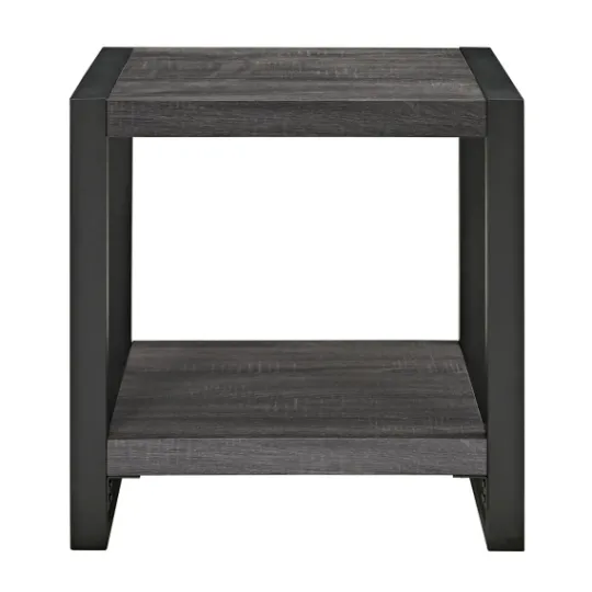 Kirkland's Home Charcoal Industrial Metal And Wood Accent Table- Accent & End Tables
