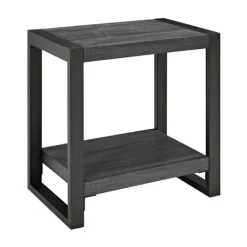 Kirkland's Home Charcoal Industrial Metal And Wood Accent Table- Accent & End Tables