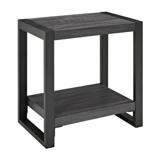 Kirkland's Home Charcoal Industrial Metal And Wood Accent Table- Accent & End Tables