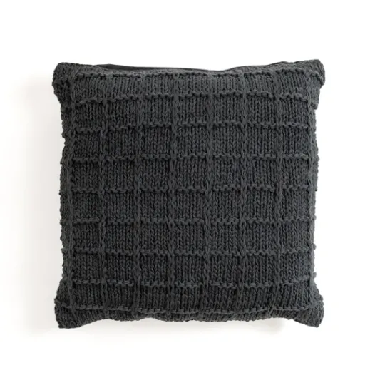 Kirkland's Home Charcoal Knit Cotton Pillow- Pillows