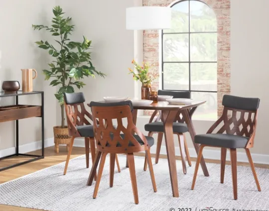 Kirkland's Home Charcoal Lattice Back 2-Pc. Dining Chair Set- Dining Chairs