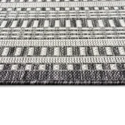 Kirkland's Home Charcoal Linear Macy Indoor/Outdoor Area Rug, 7X9- Outdoor Rugs