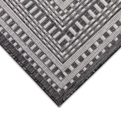 Kirkland's Home Charcoal Linear Macy Indoor/Outdoor Area Rug, 4X7- Outdoor Rugs