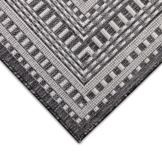 Kirkland's Home Charcoal Linear Macy Indoor/Outdoor Area Rug, 4X7- Outdoor Rugs
