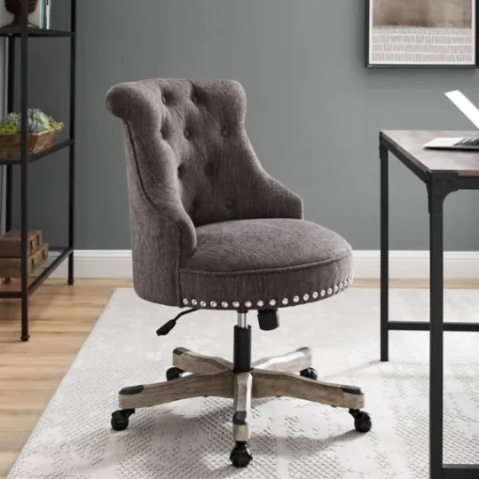 Kirkland's Home Charcoal Miller Tufted Office Chair- Office Furniture