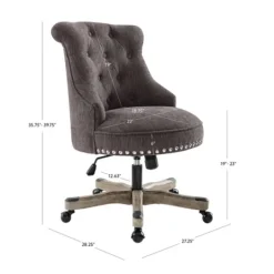 Kirkland's Home Charcoal Miller Tufted Office Chair- Office Furniture