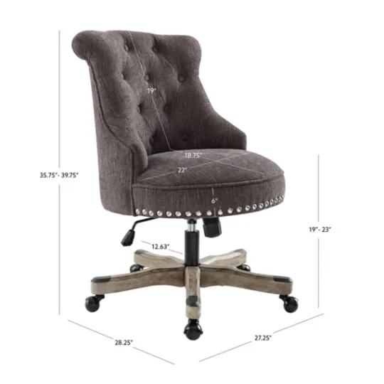 Kirkland's Home Charcoal Miller Tufted Office Chair- Office Furniture