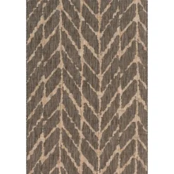 Kirkland's Home Charcoal Mocha Chevron Outdoor Area Rug, 7X10- Outdoor Rugs