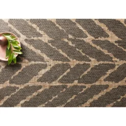 Kirkland's Home Charcoal Mocha Chevron Outdoor Area Rug, 7X10- Outdoor Rugs
