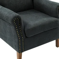 Kirkland's Home Charcoal Nailhead Trim Armchair- Accent Chairs