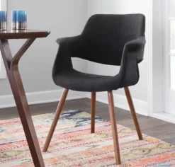 Kirkland's Home Charcoal Open Back Midcentury Accent Chair- Accent Chairs