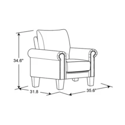 Kirkland's Home Charcoal Rolled Arms Upholstered Accent Chair- Accent Chairs