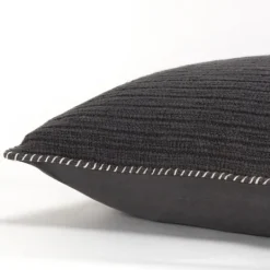 Kirkland's Home Charcoal Subtle Striped Oversized Pillow- Pillows