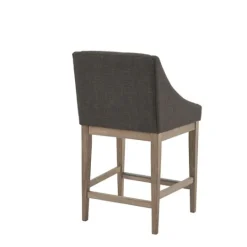 Kirkland's Home Charcoal Upholstered Seat Counter Stool- Bar Stools & Counter Height Stools