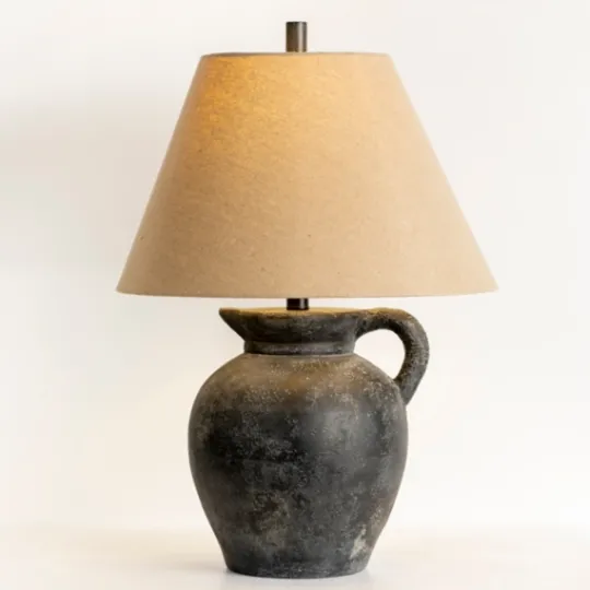 Kirkland's Home Charcoal Vase Table Lamp- Table Lamps