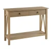 Kirkland's Home Charleston Rustic Gray Console Table With Shelf- Console Tables