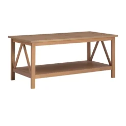 Kirkland's Home Charleston Rustic Gray Coffee Table With Shelf- Coffee Tables