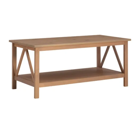 Kirkland's Home Charleston Rustic Gray Coffee Table With Shelf- Coffee Tables