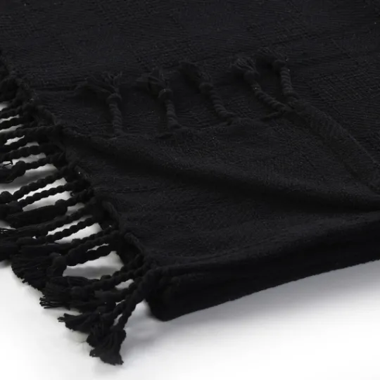 Kirkland's Home Checkered Weave Fringe Throw- Blankets & Throws
