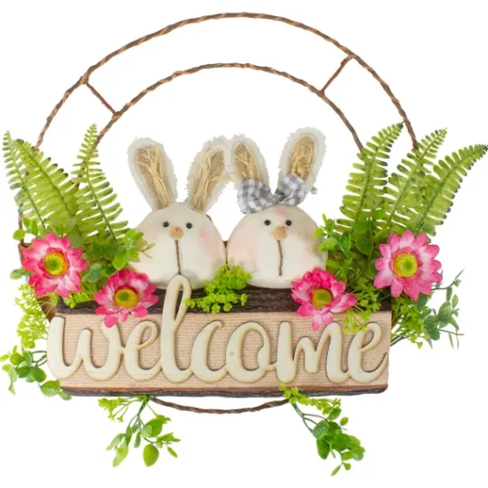 Kirkland's Home Cheerful Bunny Welcome Easter Wreath- Wreaths