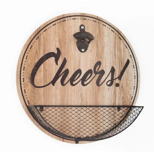 Kirkland's Home Cheers Bottle Opener Cap Catcher Wall Decoration- Wall Quotes & Signs