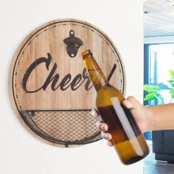 Kirkland's Home Cheers Bottle Opener Cap Catcher Wall Decoration- Wall Quotes & Signs