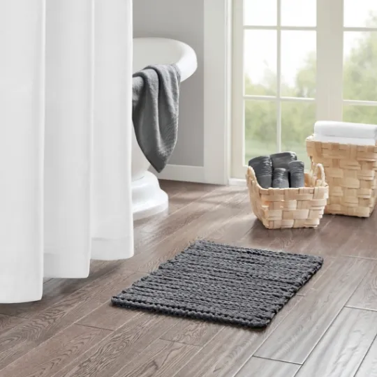 Kirkland's Home Chenille Chain Stitched Bath Mat, 30 In.- Bathroom Rugs