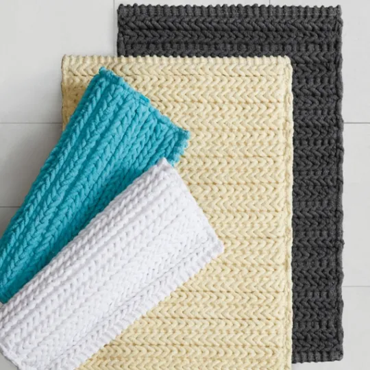 Kirkland's Home Chenille Chain Stitched Bath Mat, 30 In.- Bathroom Rugs