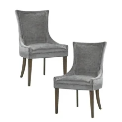 Kirkland's Home Chenille Curved Back Dining Chairs, Set Of 2- Dining Chairs