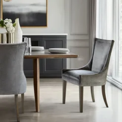 Kirkland's Home Chenille Curved Back Dining Chairs, Set Of 2- Dining Chairs