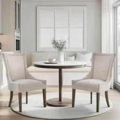 Kirkland's Home Chenille Curved Back Dining Chairs, Set Of 2- Dining Chairs