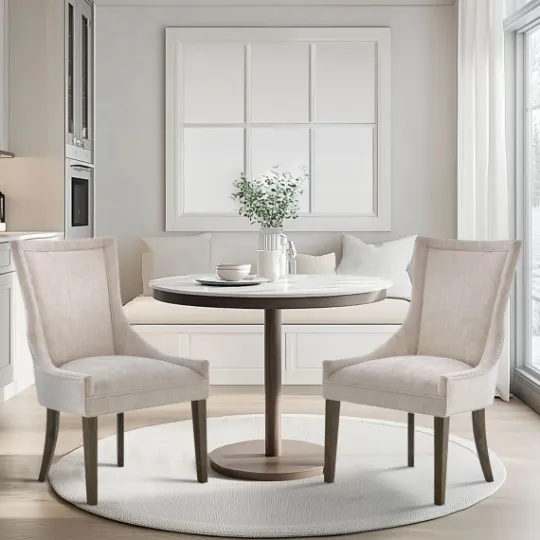 Kirkland's Home Chenille Curved Back Dining Chairs, Set Of 2- Dining Chairs