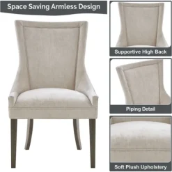 Kirkland's Home Chenille Curved Back Dining Chairs, Set Of 2- Dining Chairs