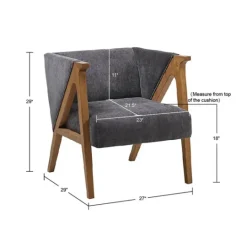Kirkland's Home Chenille Geometric Frame Accent Chair- Accent Chairs